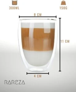 Latte Macchiato Glazen - Dubbelwandige Koffieglazen - Theeglazen - Cappuccino Glazen- 2 Stuks - 300ML -Huishoudelijk Serviesgoed 1001x1200 4
