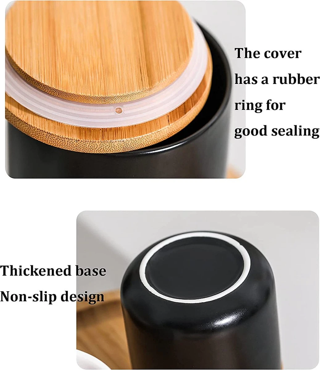 Voorraadpotten Keramiek - Suikerpot 3 Stuks - Deksel Bamboe - Luchtdict Voorraadbussen Potten - Wit 6 Voorraadpotten Keramiek - Suikerpot 3 Stuks - Deksel Bamboe - Luchtdict Voorraadbussen Potten - Wit - Afbeelding 6