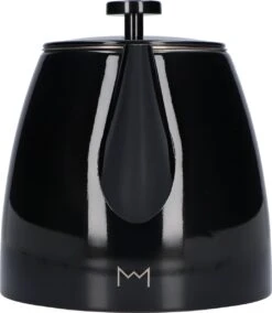 Vaja® Theepot Juliette Met Filter - Dubbelwandig -Theekan 1.0L - Glimmend Zwart -Huishoudelijk Serviesgoed 1043x1200