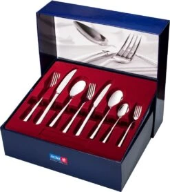 Sola Bestekset Luxor - Modern - 8 Persoons - 70 Delig - Zilverwit Edelstaal 18/10 - RVS - Zilver -Huishoudelijk Serviesgoed 1068x1200