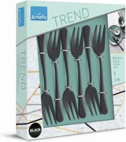 Amefa Taartvorkjes - 6 Stuks - Zwart -Huishoudelijk Serviesgoed 1071x1200