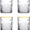 Pasabahce Tumbler Met Gouden Rand Timeless 35.5 Cl - Transparant Goud 4 Stuk(s)