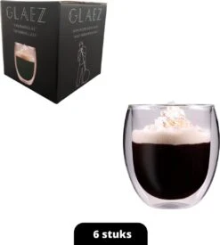 GLAEZ® Dubbelwandige Theeglazen - Set Van 6 Glazen - Latte Macchiato Koffieglazen - Koffiekopjes/Theeglazen - Koffieglas Handgeblazen - Dubbelwandig Koffieglazen - Vaatwasserbestendig - Topcadeaus - Cadeau Voor Haar - 250 Ml - Set Van 6 Glazen -Huishoudelijk Serviesgoed 1076x1200 1