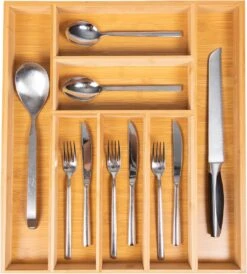 Bamboe Bestekbak Van Coninx 41x47cm | Besteklade | Bestekhouder | Opbergbak | Duurzaam | Voor Laden Van 47cm Diep -Huishoudelijk Serviesgoed 1081x1200