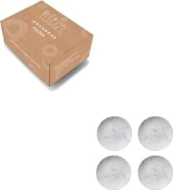 Orange85 Gebaksbordjes - Taart - 4 Stuks - Wit - 19cm - Marmer -Huishoudelijk Serviesgoed 1088x1200 1