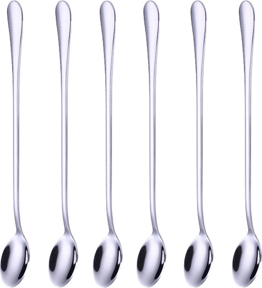 Somstyle Lange Lepels Set 19.5 CM Geschikt Voor Dessert, Latte Macchiato, Yoghurt, Cocktail Of Koffie - 6 Stuks - RVS - Zilver 1 Somstyle Lange Lepels Set 19.5 CM Geschikt Voor Dessert, Latte Macchiato, Yoghurt, Cocktail Of Koffie - 6 Stuks - RVS - Zilver