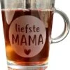 Theeglas Liefste Mama - Moederdag Cadeautje - Glas Cadeau Moeder