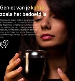 Dubbelwandige Theeglazen Koffieglazen - Cappuccino Glazen - Warme En Koude Dranken Mokken Dubbelwandig - 250 ML - Set Van 2 - VDN -Huishoudelijk Serviesgoed 1120x1200 4