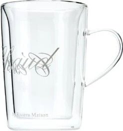 Riviera Maison Dubbelwandig Theeglas, Koffieglas Met Tekst - C'est Chaud Mug - Transparant - Glas 270 Ml - 1 Stuk -Huishoudelijk Serviesgoed 1129x1200 2