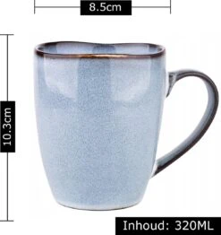 Koffiekopjes - Cappuccino Kop - Theemok - Koffiebeker - Blauw - 320ml - Set Van 6 -Huishoudelijk Serviesgoed 1131x1200 2