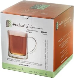 Feelino 600 Ml Dubbelwandige Bierpu, Bierglas, Dubbelwandig Glas, Theekop, Koffiekop, Thermoglas, Houdt Koud Langer Koud, Tarwemaxx -Huishoudelijk Serviesgoed 1141x1200