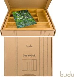 Budu Uitschuifbare Bamboe Bestekbak #33,5 (33,5 Cm Diep) - Bestekcassette Hout - Besteklade - 33,5 X 28 - 45 Cm - 5/7 Vakken -Huishoudelijk Serviesgoed 1155x1200