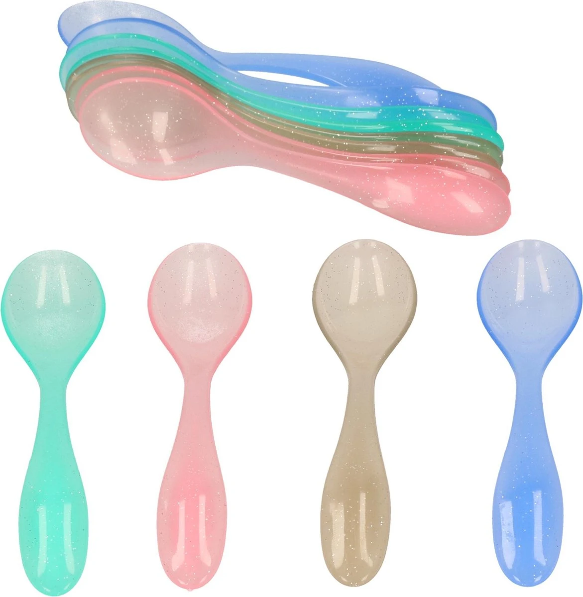 Merkloos 12x Kunststof Eierlepels In Verschillende Kleuren - Herbruikbare Lepels 2 Merkloos 12x Kunststof Eierlepels In Verschillende Kleuren - Herbruikbare Lepels - Afbeelding 2