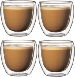 Dubbelwandige Glazen - 250 Ml - 4 Stuks - Koffieglazen - Theeglas - Cappuccino Glazen - Latte Macchiato Glazen -Huishoudelijk Serviesgoed 1173x1200 3