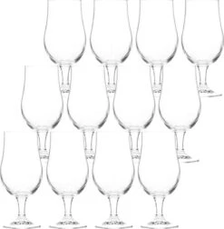 Merkloos 12x Bierglazen Op Voet 370 Ml - Speciaalbier Glazen Van 18 Cm
