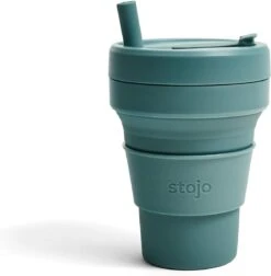 Stojo - Biggie Cup - 470 Ml - Herbruikbaar - Opvouwbaar - Groen -Huishoudelijk Serviesgoed 1174x1200 4