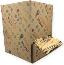 750 Stuks Houten Vork In Dispenser Box - Houten Bestek - Vorken - Bio Vorken - Hout In Dispenserdoos - Dispenser Doos Bestek - Karton Dispenser - Papier Dispenser Box Met Bestek - Cutlery - Biologisch Afbreekbaar - Milieuvriendelijk - FSC - Wegwerp -Huishoudelijk Serviesgoed 1179x1200 3