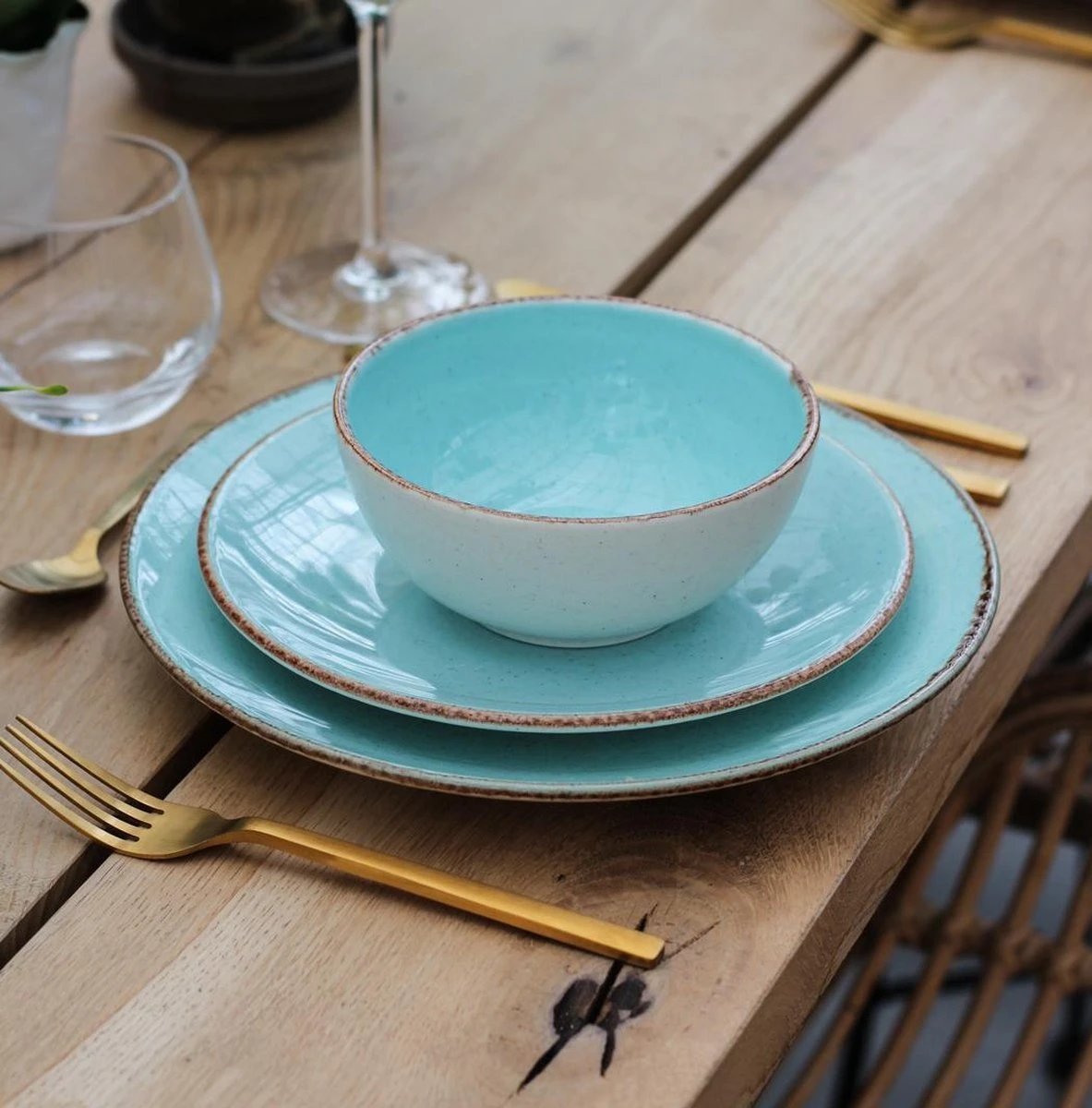 Cosy & Trendy Granite Blue - Serviesset 6 Persoons - 18 Delig - Met Table Style Zomers Droogbloemen Boeket 4 Cosy & Trendy Granite Blue - Serviesset 6 Persoons - 18 Delig - Met Table Style Zomers Droogbloemen Boeket - Afbeelding 4