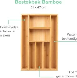 Coninx Bestekbak Bamboe 31CM Breed - Besteklade - Opbergbak - Duurzaam - Voor Laden Vanaf 47cm Diep 13 Coninx Bestekbak Bamboe 31CM Breed - Besteklade - Opbergbak - Duurzaam - Voor Laden Vanaf 47cm Diep -Huishoudelijk Serviesgoed 1185x1200 4