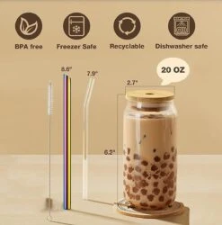 Bubble Tea Beker - Inclusief Stalen Bubble Tea Rietje - 0,5 L - Herbruikbaar - Boba -Huishoudelijk Serviesgoed 1186x1200 4