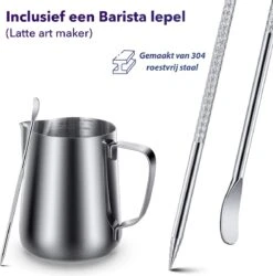 Qualitá® Melkkan Met Art Pen - Barista Melkkannetje - 350 ML - Melkopschuimkannen 13 Qualitá® Melkkan Met Art Pen - Barista Melkkannetje - 350 ML - Melkopschuimkannen -Huishoudelijk Serviesgoed 1186x1200 7