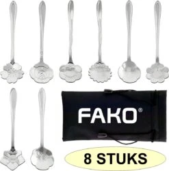 Fako Bijoux® - Bloemen Lepels Set - Theelepel / Koffielepel - 12cm - Zilver - 8 Stuks -Huishoudelijk Serviesgoed 1187x1200 2