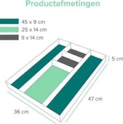 Coninx Bestekbak Bamboe 36CM Breed - Besteklade - Opbergbak - Duurzaam - Voor Laden Vanaf 47cm Diep -Huishoudelijk Serviesgoed 1189x1200