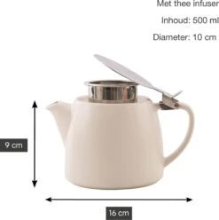 Point-Virgule - Theepot Met Thee Infuser - Mat - Gebroken Wit - 500ml -Huishoudelijk Serviesgoed 1196x1200 13