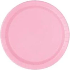 Kartonnen Bordjes Roze 18 Cm 20st - Wegwerp Borden - Feest/verjaardag/BBQ Borden / Gebak Bordjes Maat - Feestjes - Babyshower