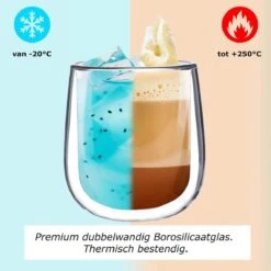 Luxe Dubbelwandige Koffieglazen - Cappuccino Glazen - Dubbelwandige Theeglazen - 350 ML - 4 Stuks -Huishoudelijk Serviesgoed 1198x1200 13
