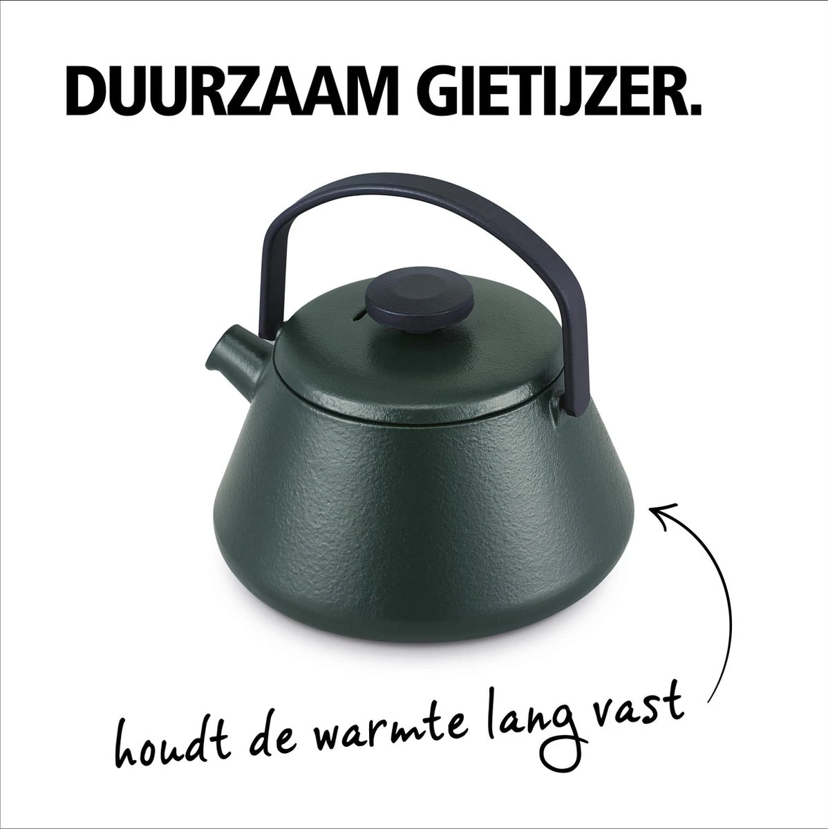 BRABANTIA T-TIME Donkergroene Theepot - Gietijzer - 0,7 L - Inclusief Zeefje 2 BRABANTIA T-TIME Donkergroene Theepot - Gietijzer - 0,7 L - Inclusief Zeefje - Afbeelding 2