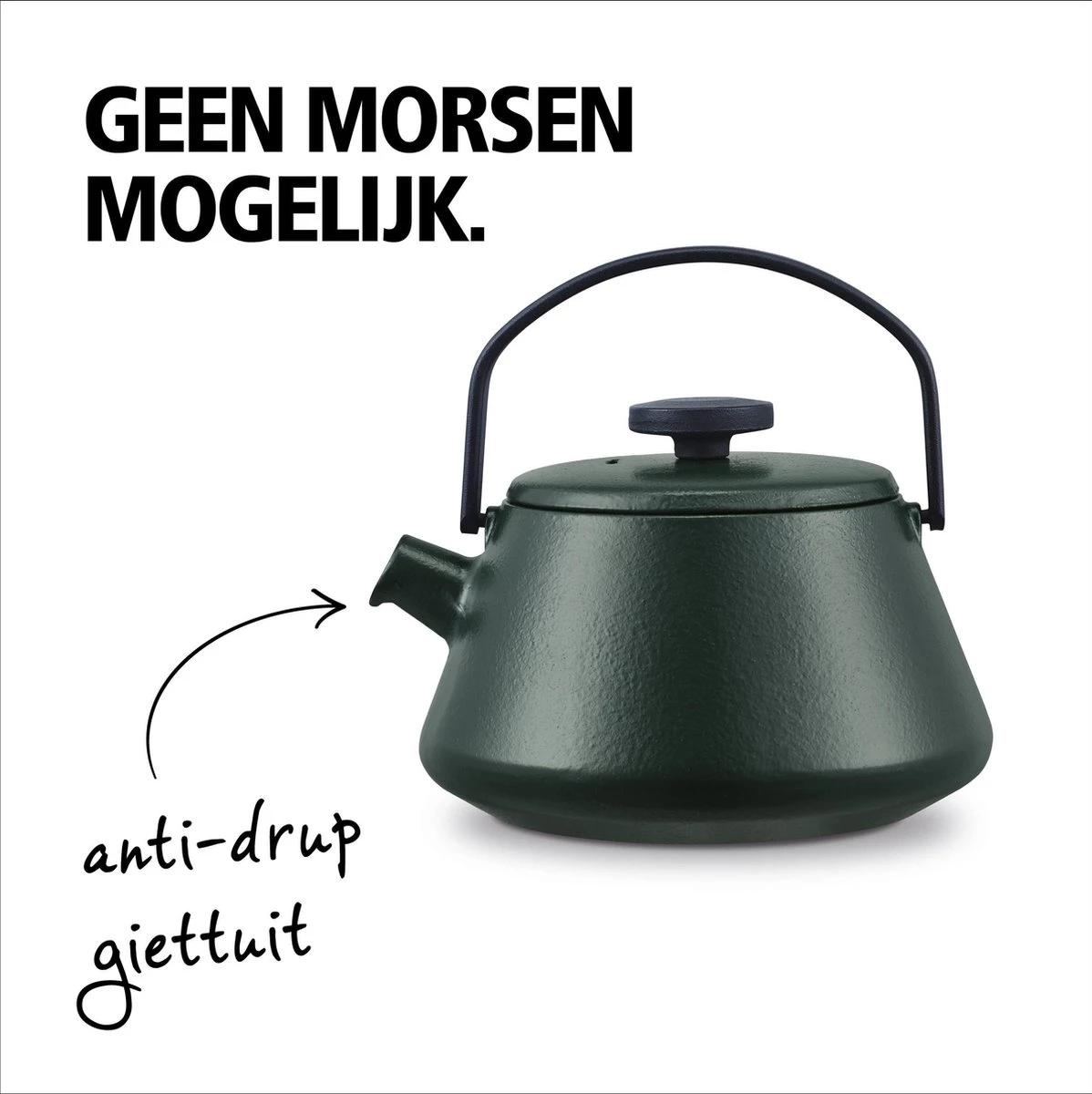 BRABANTIA T-TIME Donkergroene Theepot - Gietijzer - 0,7 L - Inclusief Zeefje 4 BRABANTIA T-TIME Donkergroene Theepot - Gietijzer - 0,7 L - Inclusief Zeefje - Afbeelding 4
