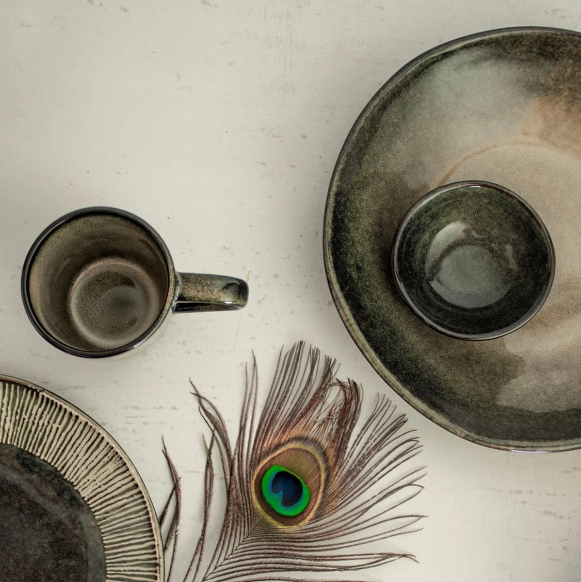 Dutch Rose Organic - Dutch Rose Set 36 Delig Servies Groen 4 Dutch Rose Organic - Dutch Rose Set 36 Delig Servies Groen - Afbeelding 4