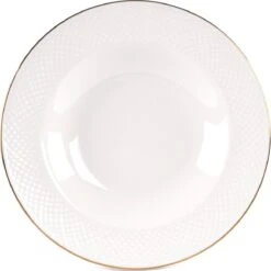 LeRijn® Serviesset Deventer 12 Persoons - 36 Delig - Licht Crème Wit Met Gouden Rand En Motief - Dinerborden - Soepborden - Dessertborden - Borden Servies - Bordenset -Huishoudelijk Serviesgoed 1198x1200 38