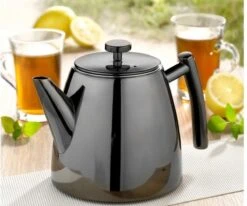 Vaja® Theepot Juliette Met Filter - Dubbelwandig -Theekan 1.0L - Glimmend Zwart -Huishoudelijk Serviesgoed 1200x1002 3
