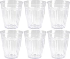 Merkloos 12x Kunststof Drinkglazen/waterglazen Picardie Transparant 250 Ml Herbruikbaar - Sapglazen/limonadeglazen Onbreekbaar Kunststof Voor Kinderen - Camping Servies - Onbreekbare Stapelbare Glazen