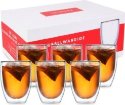 Procidi® Dubbelwandige Koffieglazen / Theeglazen - 6 Stuks - 350 Ml - Latte Macchiato / Cappucino Glazen Dubbelwandig - Koffietassen - 6x Thee Glas / Koffie Kop - Theeglas Set