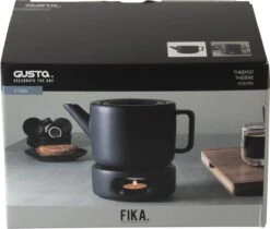 Gusta FIKA - Theepot - 1,5L - Zwart -Huishoudelijk Serviesgoed 1200x1021