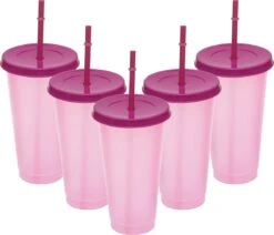 Herbruikbare Bekers Met Rietje En Deksel Van Plastic – Starbucks Design – Drinkbekers Met Rietje – Kleur Veranderende Beker – 5 Pack -Huishoudelijk Serviesgoed 1200x1031 3