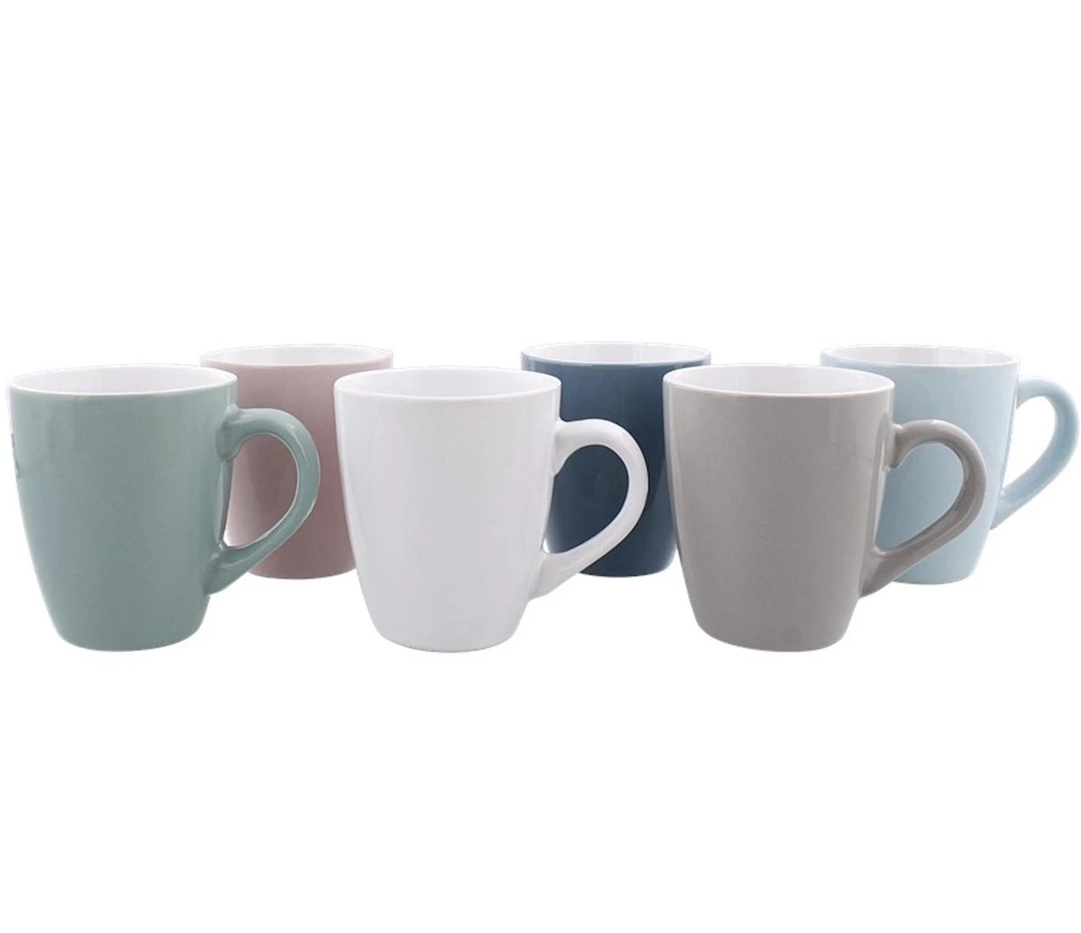 Koffiekopjes Set Van 6 - 15cl - Pastel - Aardewerk - Roze - Donker Blauw - Licht Blauw - Wit - Grijs - Groen - Bestel 1 Krijg Er 3 Gratis 1 Koffiekopjes Set Van 6 - 15cl - Pastel - Aardewerk - Roze - Donker Blauw - Licht Blauw - Wit - Grijs - Groen - Bestel 1 Krijg Er 3 Gratis