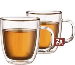 Maxxo Grote Theeglazen - Dubbelwandig - 480ml - 2 Stuks