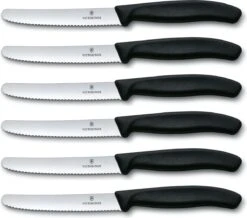 Victorinox Tafelmes 6 Stuks Zwart Krom Heft -Huishoudelijk Serviesgoed 1200x1060