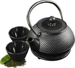 SakuraTea - Theepot Set - 4-delig - Gietijzer - Zwart - 0.8L - 2 Kopjes (100ml) -Huishoudelijk Serviesgoed 1200x1086 3