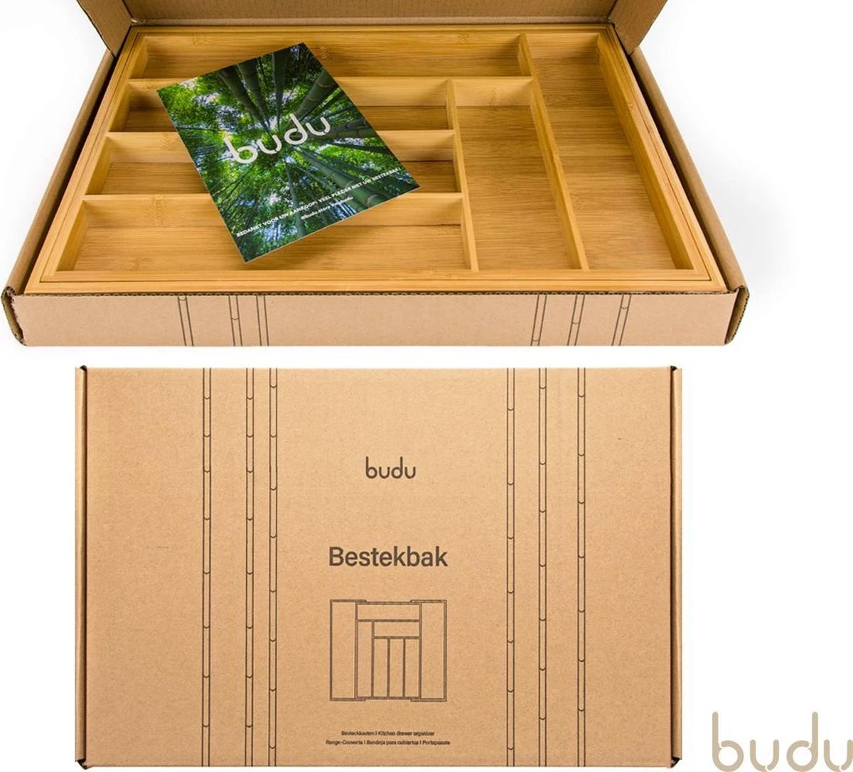 Budu Uitschuifbare Bamboe Bestekbak #45 (45 Cm Diep) - Bestekcassette Hout - Besteklade - 45 X 30,6 - 50 Cm - 6/8 Vakken 9 Budu Uitschuifbare Bamboe Bestekbak #45 (45 Cm Diep) - Bestekcassette Hout - Besteklade - 45 X 30,6 - 50 Cm - 6/8 Vakken - Afbeelding 9