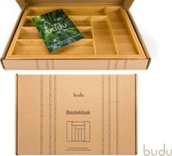 Budu Uitschuifbare Bamboe Bestekbak #43 (43 Cm Diep) - Bestekcassette Hout - Besteklade - 43 X 32,2 - 53 Cm - 6/8 Vakken -Huishoudelijk Serviesgoed 1200x1087 3