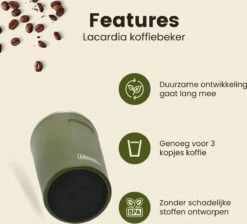 LaCardia Koffiebeker To Go Premium Groen – Thermosbeker – Theebeker – 380ML – Herbruikbaar -Huishoudelijk Serviesgoed 1200x1090 3