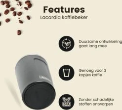 LaCardia Koffiebeker To Go Premium Zwart – Thermosbeker – Theebeker – 380ML – Herbruikbaar -Huishoudelijk Serviesgoed 1200x1090 4
