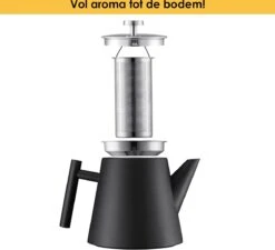 Silberthal - Theepot Met Filter - 1 L - RVS Dubbelwandig - Zwart - Cadeau -Huishoudelijk Serviesgoed 1200x1091 3