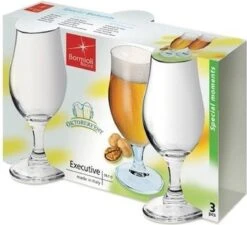 Merkloos 3x Speciaalbier Glazen - 375 Ml - Tulpvormige Bierglazen