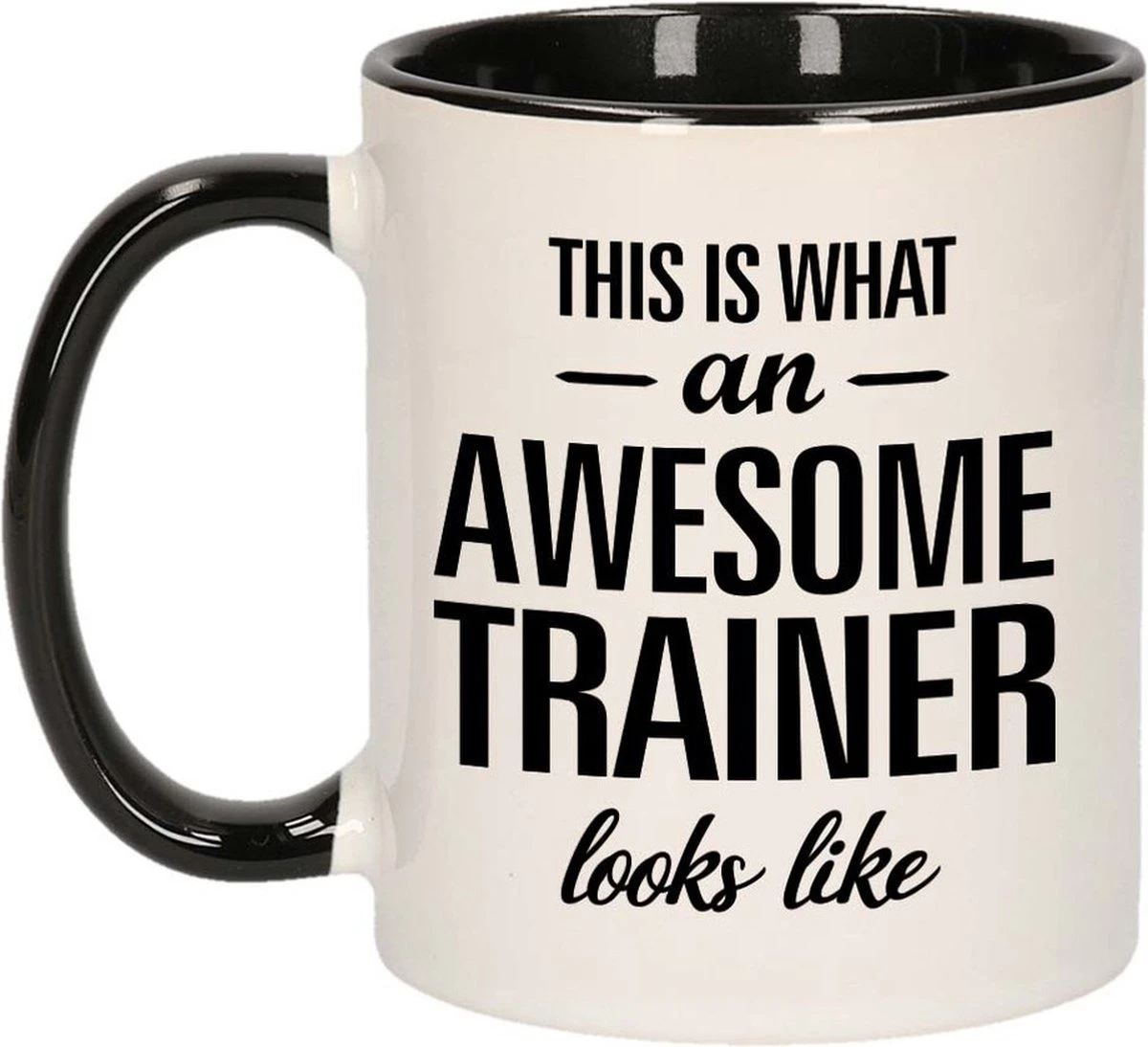 Cadeau Awesome Trainer / Geweldige Trainer Beker / Mok - Zwart Met Wit - 300 Ml Keramiek - Zwarte Bekers 1 Cadeau Awesome Trainer / Geweldige Trainer Beker / Mok - Zwart Met Wit - 300 Ml Keramiek - Zwarte Bekers